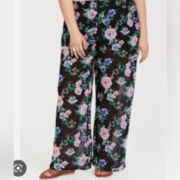 Straight leg sheer floral pants - Picture 2 of 6